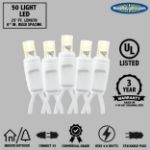 *NEW* TrueTwinkle® LED Christmas Lights 50 LED Warm White 25' Long White Wire