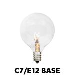 E12 Clear G50 7 Watt Replacement Bulbs 25 Pack E12 Base
