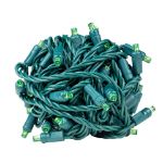 Commercial Grade Wide Angle 50 LED Lime Green 25' Long on Green Wire