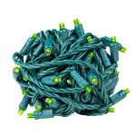 Commercial Grade Wide Angle 50 LED Lime Green 25' Long on Green Wire