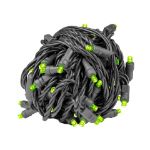 Commercial Grade Wide Angle 50 LED Lime Green 25' Long on Black Wire