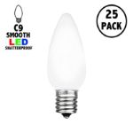 C9 - White - Ceramic (plastic) LED Replacement Bulbs - 25 Pack