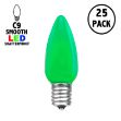 C9 - Green - Ceramic (plastic) LED Replacement Bulbs - 25 Pack