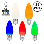 C9 - Multi Colored - Ceramic (plastic) LED Replacement Bulbs - 25 Pack