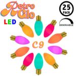 C9 RetroGlo® Groovy Multi Colored Ceramic LED Replacement Bulbs - 25 Pack