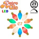 C7 RetroGlo® Vintage Multi Colored Ceramic LED Replacement Bulbs - 25 Pack