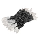 Warm White 70 LED C6 Strawberry Mini Lights Commercial Grade Black Wire