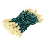 Warm White 70 LED C6 Strawberry Mini Lights Commercial Grade on Green Wire