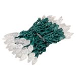 Warm White 70 LED C6 Strawberry Mini Lights Commercial Grade on Green Wire