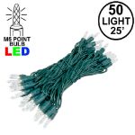 M5 50 LED Pure White 6" Spacing Green Wire