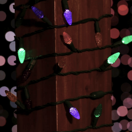 *NEW* TrueTwinkle® Yellow/Purple/Green 70 LED C6 Strawberry Mini Lights Commercial Grade on Green Wire