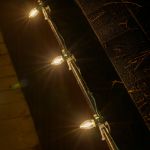 LED C7 Plastic 25L Warm White Filament Light Set 25' Green Wire