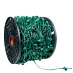 Premium Commercial Grade C9 1000' Spool 15" Spacing 8 Amp Green Wire