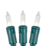 Frosted Christmas Mini Lights 100 Light 50 Feet Long on Green Wire