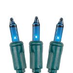 Non Connectable Teal Lights Green Wire Mini Lights 20 Light 8.5'