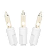 Clear 50 Light 11' Long White Wire Christmas Mini Lights