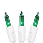 Non Connectable Green White Wire Mini Lights 20 Light 8.5'