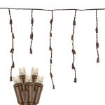 Warm White LED Icicle Lights on Brown Wire 70 Bulbs