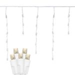 Twinkle Warm White LED Icicle Lights on White Wire 70 Bulbs
