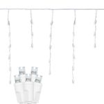 *NEW* True Twinkle Pure White LED Icicle Lights on White Wire 70 Bulbs