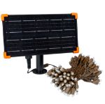 *NEW* TrueTwinkle® Pure White LED Solar Mini Lights 100 Light String 4" Spacing Brown Wire