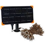 *NEW* TrueTwinkle® Warm White LED Solar Mini Lights 100 Light String 4" Spacing Brown Wire 