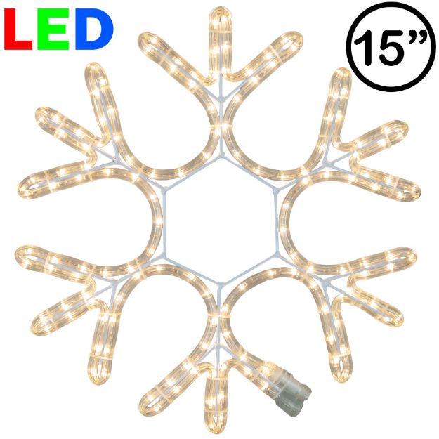 15" LED Rope Light Snowflake-Warm White