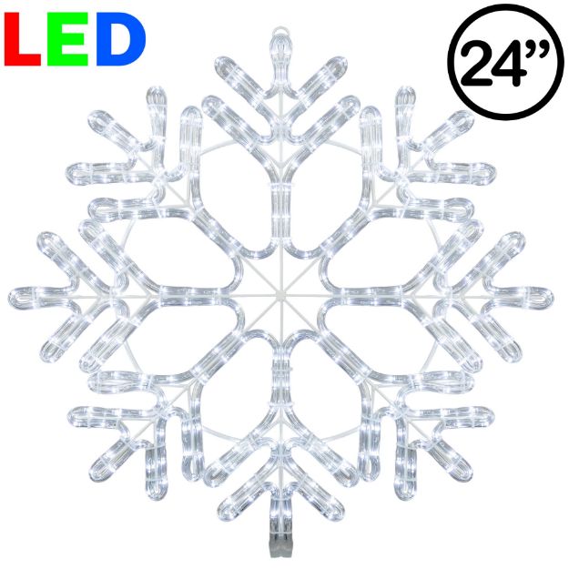 24" Fancy LED Snowflake-Pure White 