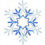30" Deluxe Pure White/Blue LED Snowflake 