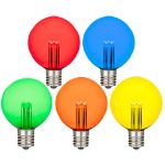 5 Pack Multi Colored LED G50 Globe Bulbs