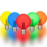 Multi Colored LED G50 Globe Bulbs - 25pk