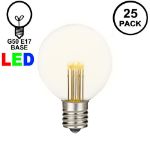 Warm White LED G50 Globe Bulbs - 25pk