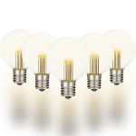 Warm White LED G50 Globe Bulbs - 25pk