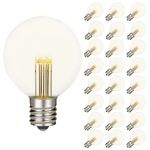 Warm White LED G50 Globe Bulbs - 25pk