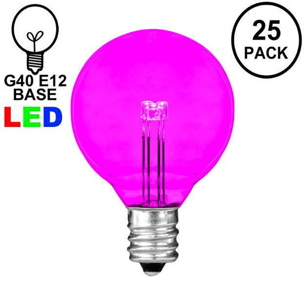 Pink - G40 - Glass LED Replacement Bulbs - 25 Pack
