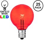 Red - G40 - Glass LED Replacement Bulbs - 25 Pack