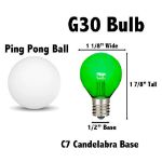 Green - G30 Glass LED Replacement Bulbs - 25 Pack