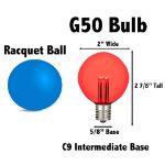 5 Pack Multi Colored LED G50 Globe Bulbs