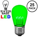 Green S14 LED Medium Base e26 Bulbs w/ 9 LEDs - 25pk