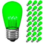 Green S14 LED Medium Base e26 Bulbs w/ 9 LEDs - 25pk