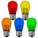 Multi S14 LED Medium Base e26 Bulbs w/ 9 LEDs - 25pk