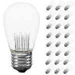 Pure White S14 LED Medium Base e26 Bulbs w/ 9 LEDs - 25pk