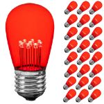 Red S14 LED Medium Base e26 Bulbs w/ 9 LEDs - 25pk