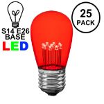 Red S14 LED Medium Base e26 Bulbs w/ 9 LEDs - 25pk