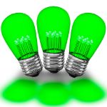 5 Pack Green S14 LED Medium Base e26 Bulbs w/ 9 LEDs