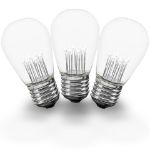 5 Pack Pure White S14 LED Medium Base e26 Bulbs w/ 9 LEDs