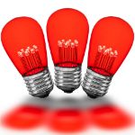 5 Pack Red S14 LED Medium Base e26 Bulbs w/ 9 LEDs