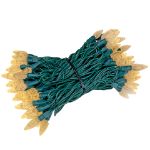 Warm White 100 LED C6 Strawberry Mini Lights Commercial Grade Green Wire