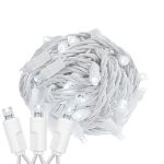 Commercial Grade Wide Angle 50 LED Pure White 25' Long on White Wire