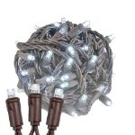 Commercial Grade Wide Angle 50 LED Pure White 25' Long on Brown Wire